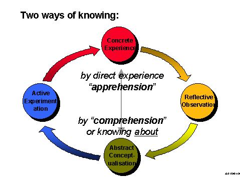Two ways of knowing, in Kolb's model.